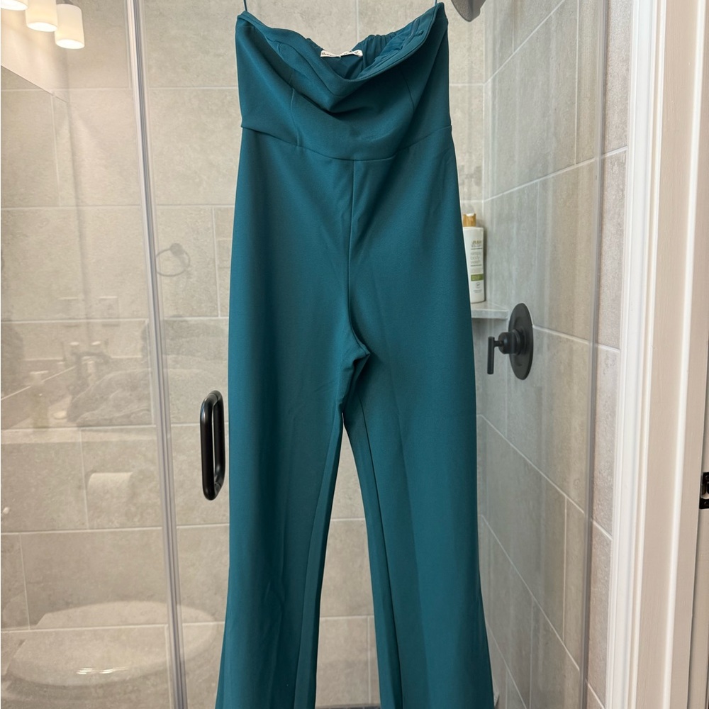 Abercrombie Teal Jumpsuit with Split Hem